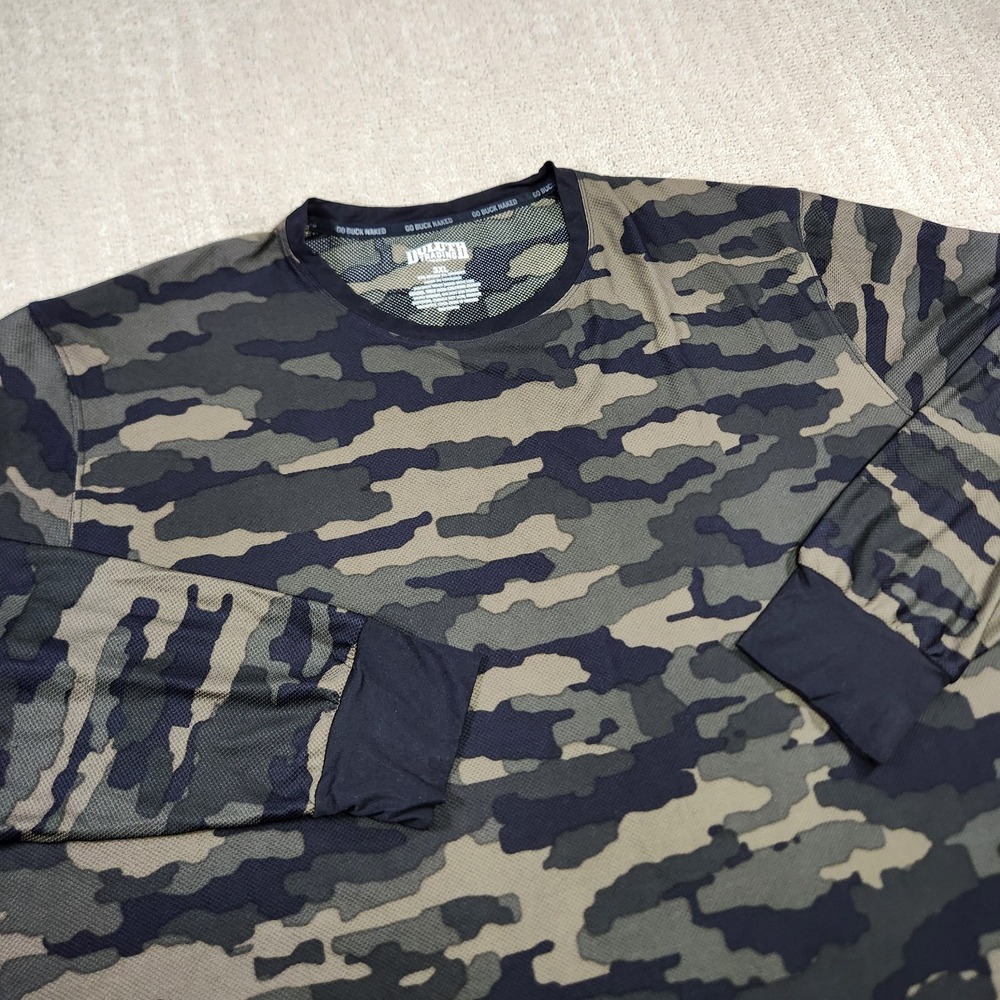 Duluth Trading Camo Shirt Men 3XL Go Buck Naked Baselayer Lightweight Quick Dry